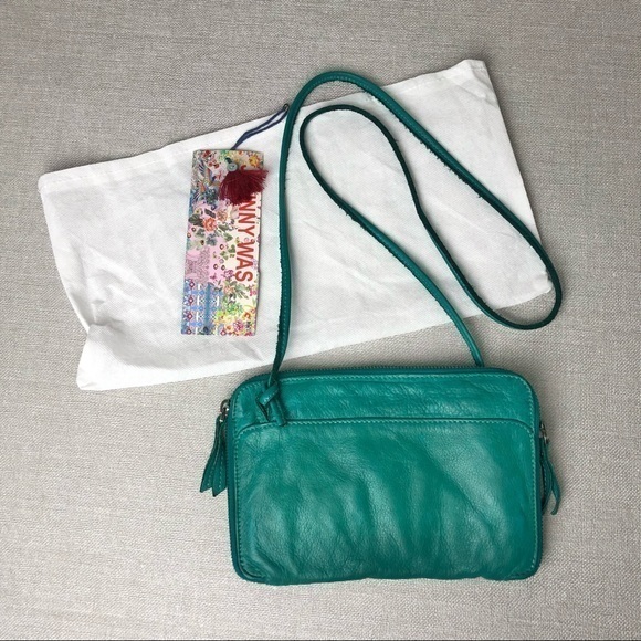 Johnny Was Izzy Leather Bag in Green Tea New with Tag - Picture 5 of 9